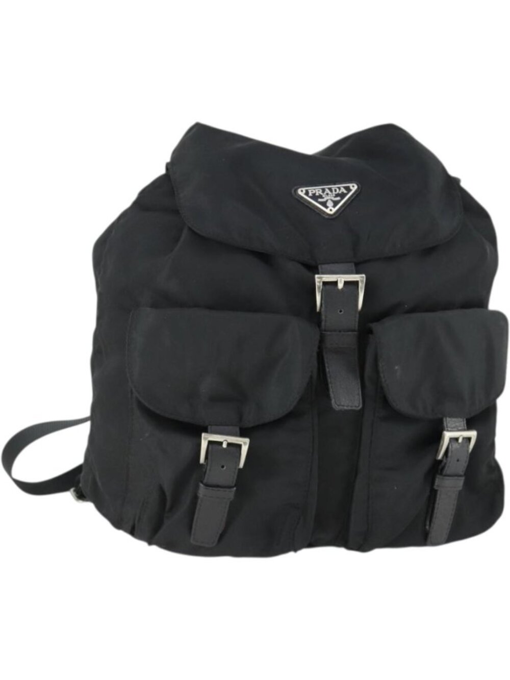 PRADA Backpack Nylon Black Silver